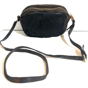 Vanessa Bruno Black cowhide suede  leather Crossbody Bag
